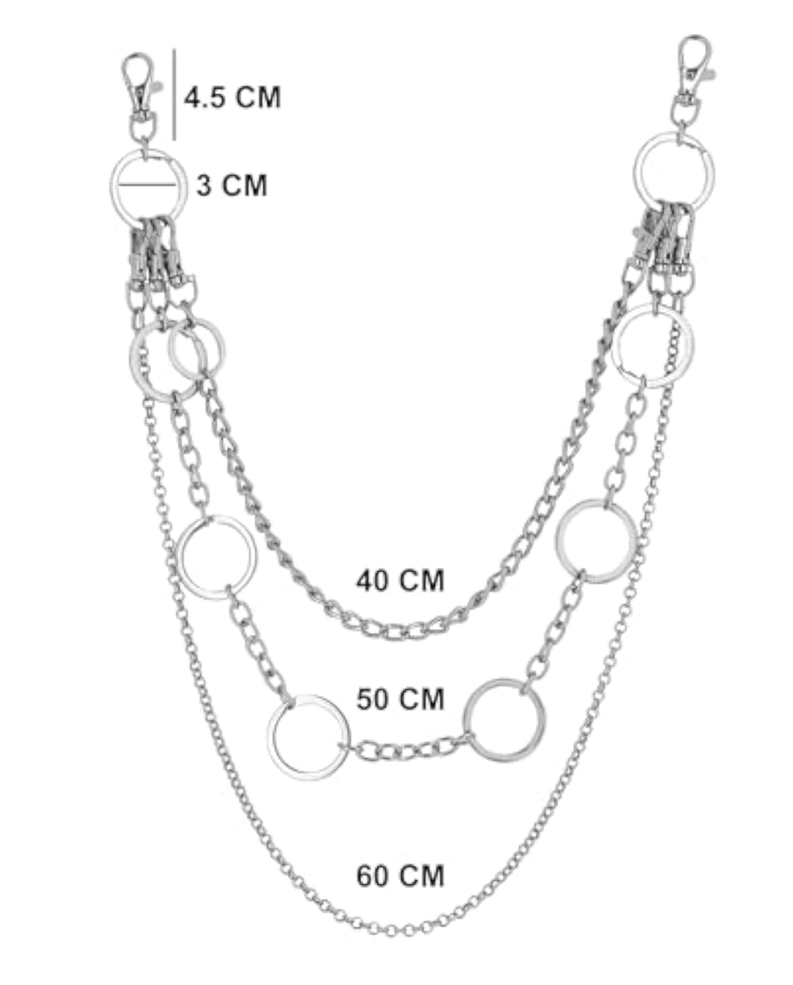 Detachable Punk Multi Layer Pants Chain for Men and Women